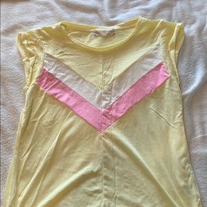 Yellow and Pink and White Striped T-Shirt